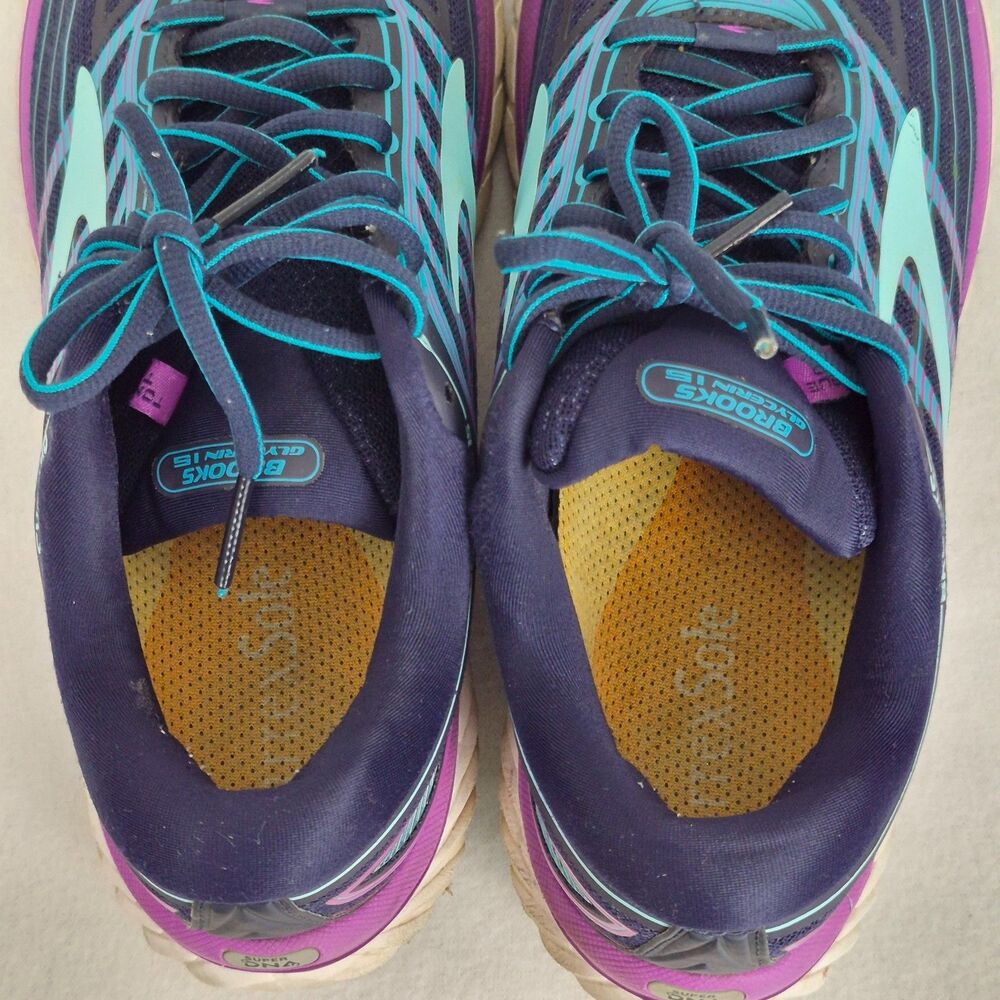 Brooks  Women's Sz 9 Glycerin 15 Evening Blue Purple Cactus W Neutral Running - Picture 4 of 7